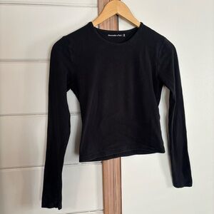 Abercrombie & Fitch Black Crew Neck Long Sleeve Top